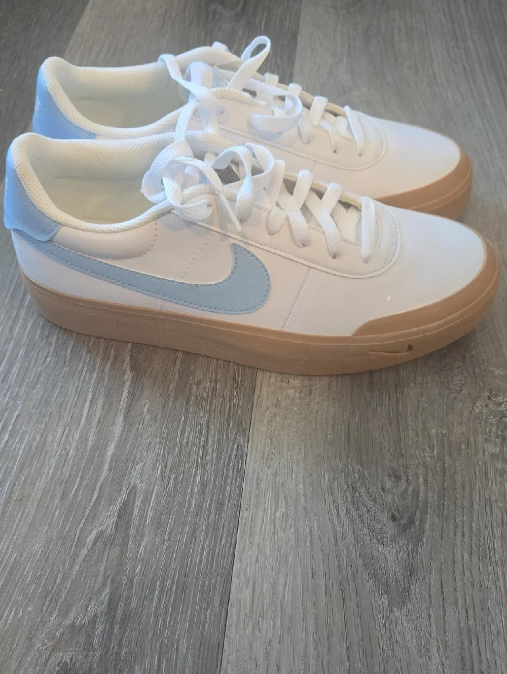 Nike Court Shot White/pyshic Blue   Men 7/womens 8.5 NEW FQ8146-114 Retail $100